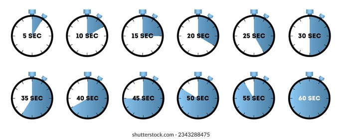 Horizontal set of analog clock icon.