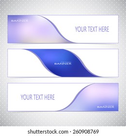 Horizontal Set of Banners with Multicolored Blured Backgrounds. Modern Vector Illustration