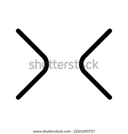 Horizontal Shrink Icon Vector Symbol Design Illustration