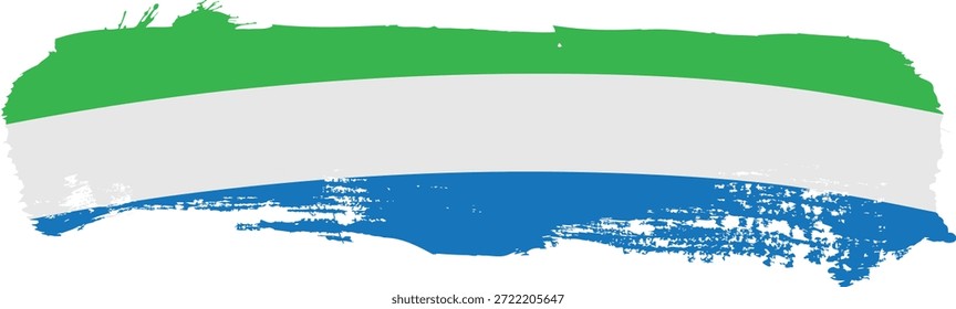 bandeira de pincel horizontal de Serra Leoa, ilustração vetorial em um fundo branco