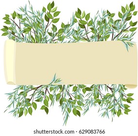 horizontal sign with leaves