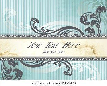 Horizontal silver Victorian vintage banner (eps10); jpg version also available