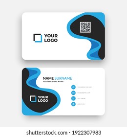diseño vectorial de plantilla de tarjeta de negocios simple horizontal