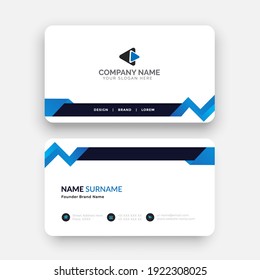 horizontal simple business card template vector design