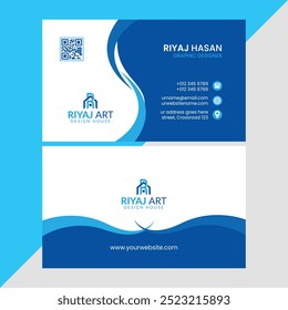 horizontal simple business card template vector design