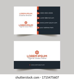 Horizontal Simple Clean Business Card Template Vector Design 