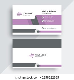 vector de plantilla de tarjeta de negocios simple y limpia horizontal 