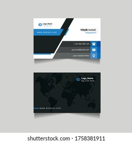 diseño horizontal simple, limpio y moderno de la plantilla de la tarjeta de visita corporativa, diseño vectorial de la tarjeta. identidad corporativa lista para imprimir 