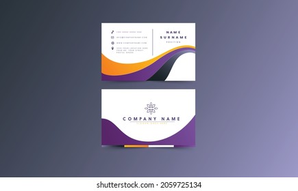 horizontal simple clean template vector design, layout in rectangle size. creative dark business card vector design,