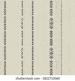 Horizontal schlichte Streifen nahtloses Muster Border Tribal mit amerikanischen indischen Symbolen. Handgezeichnet Hintergrund. Afrikanischer Teppich. Vintage für Textilien, Wrapper, Vorlage
