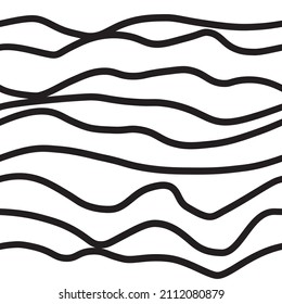 Horizontal simple seamless wavy lines texture.
Big curvy waves stripes vector pattern.