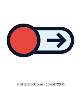 Horizontal Slider. Lock. Simple Vector Color Icon.