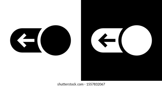 Horizontal Slider. Unlock. Glyph Icon in White and Black Version.