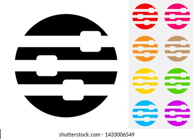 Horizontal Sliders. Vector Negative Space Icon