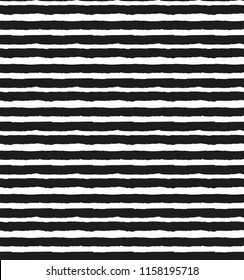Horizontal small strips. Seamless black-and-white (monochrome) pattern. Vector illustration in the style of hand-drawn.