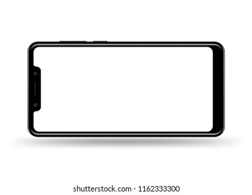 Pantalla transparente de simulación de smartphone horizontal