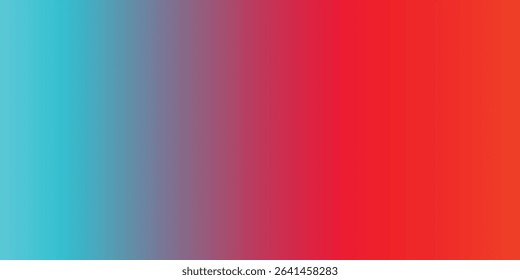 Horizontal smooth gradient background with vibrant transition from cyan blue to deep red and orange – bright, modern, minimal abstract backdrop for digital design, print, and web use