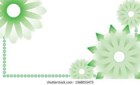 Horizontal soft eco background with gentle green flowers