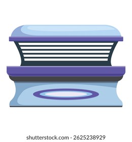 Cama de solário horizontal espalhando luz ultravioleta para bronzeamento da pele no salão de beleza