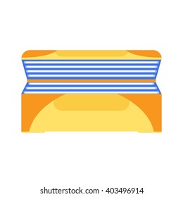 Horizontal Solarium. Flat design. Isolated icon on white background. Artificial tan.