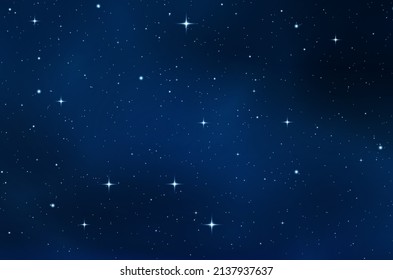 Horizontal space background with realistic nebula, stardust and shining stars. Infinite universe and starry night sky. Magic color galaxy. Concept of web banner. Vector illustration.