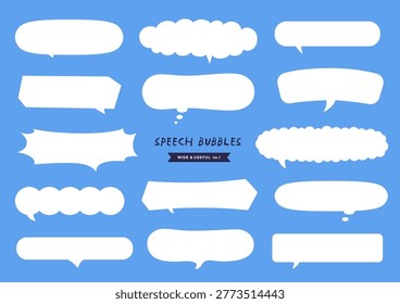 Horizontal speech bubble banner set for headline
