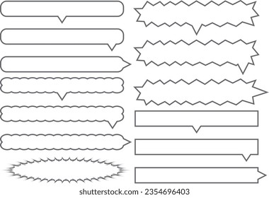 Juego de burbujas de voz horizontal con una línea principal simple