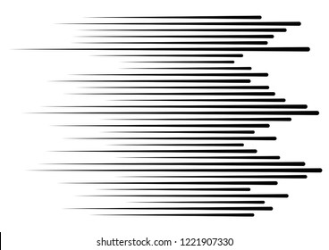 Horizontal Speed Lines For Comic Books. Manga, Anime Graphic Texture. Black And White Vector Background