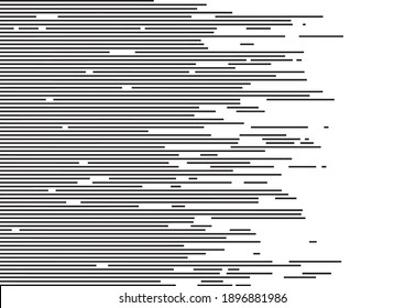 Horizontal speed lines for comic books. Manga, anime graphic texture. Black and white vector background