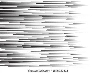 Horizontal speed lines for comic books. Manga, anime graphic texture. Black and white vector background