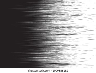 Horizontal Speed Lines for Comic Books. Manga, Anime Graphic Texture. Black and White Vector Background