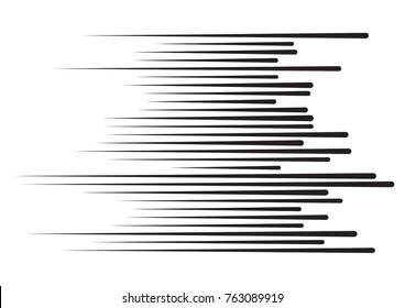 Líneas horizontales de velocidad para los cómics. Fondo vectorial negro y blanco