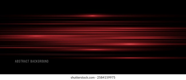 Horizontal speed lines connection vector background. Futuristic dynamic motion technology blue glowing lines air flow effect.  Racing cars dynamic flash effects city road with long exposure. 