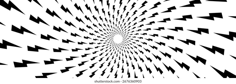 Horizontal espiral de rayo negro sobre blanco para el fondo y el diseño.
