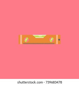 horizontal spirit level tool vector isolated in red background