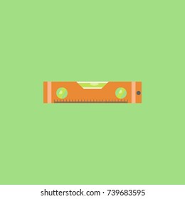horizontal spirit level tool vector isolated in green background