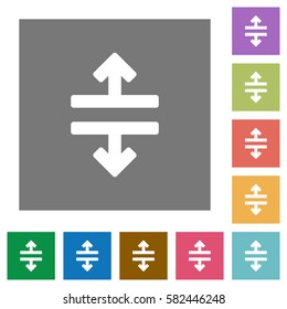 Horizontal split flat icons on simple color square backgrounds
