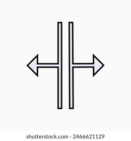 Horizontal Split Icon. Sections, Units. Symbol of Separation – Vector. 