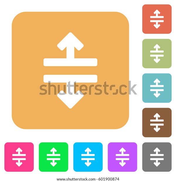 Horizontal split tool flat icons on rounded\
square vivid color\
backgrounds.