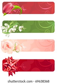 For horizontal spring banners with tulip,rose and snowdrops