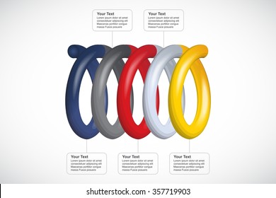 Horizontal spring - Bright Infographics template, consisting of 5 parts - Vector illustration