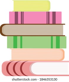 Horizontal stack of books. set of books