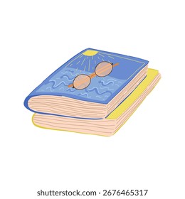 Uma pilha horizontal de vários livros deitados um em cima do outro. Ficção. Para aqueles que gostam de ler. Banner criativo para uma livraria, biblioteca, feira, folhetos, cartões de visita, etiquetas, etiquetas