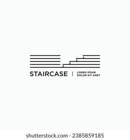 Horizontal staircase minimal logo vector illustration. Isolated object on white background