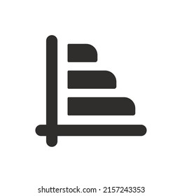 Horizontal statistics icon on white background
