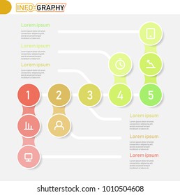 Horizontal step by step infographic tamplate
