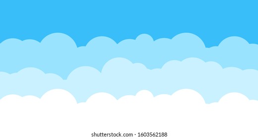 Horizontal step clouds, vector illustration.