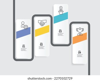 pasos horizontales línea de tiempo elemento infográfico informe de fondo con icono empresarial 4 pasos ilustración vectorial