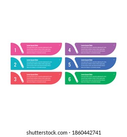 horizontal stick information template. annual report, internet, infographic template. six steps information template