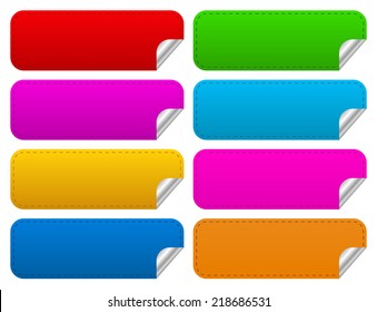 Horizontal stickers with sewing and peel